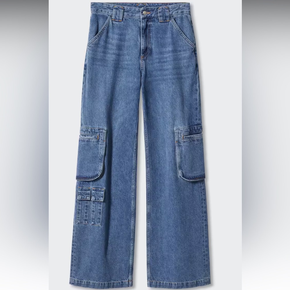 NWOT Mango Multi-pocket Cargo Jeans Sz 2